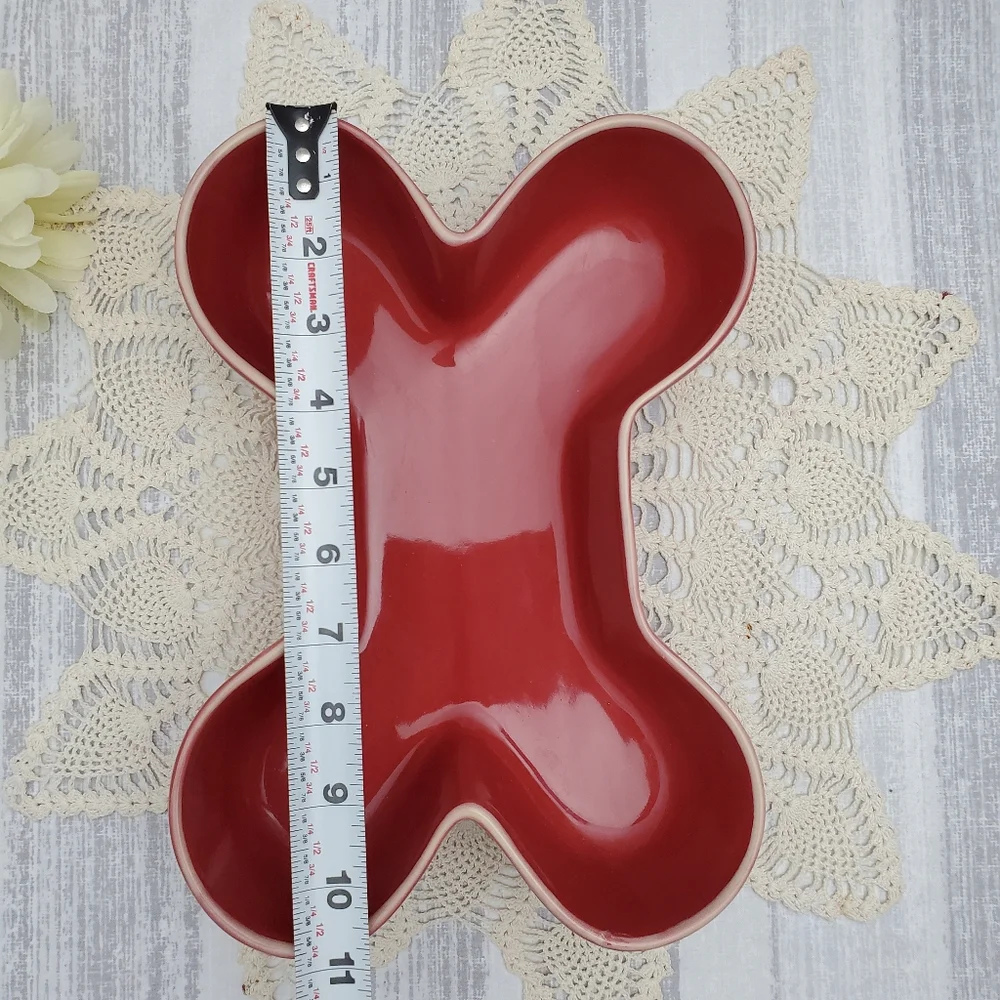Bone Shape Dog Bowl Feeder Large